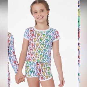 Roller Rabbit playa play set in rainbow monkey print